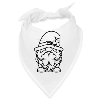 Süßer Zwerg mit Glücksklee - Bandana - Weiß - Vorne