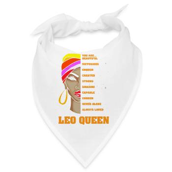 Sternzeichen Löwe - Bandana - Weiß - Vorne