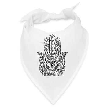 Ornamentale Hamsa-Mandala - Bandana - Weiß - Vorne