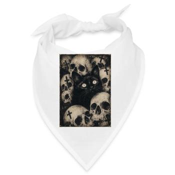 Okkulte Katze - Bandana - Weiß - Vorne