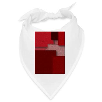 Rote Geometrie in abstrakten Blöcken - Bandana - Weiß - Vorne