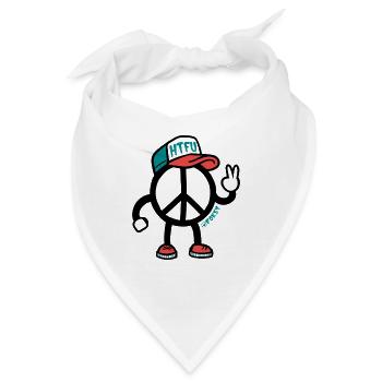 Ambivalente Peace-Zeichen-Zeichenfigur - Bandana - Weiß - Vorne