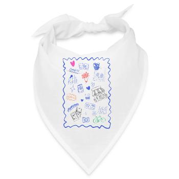 Bunte urbane Kritzeleien auf schwarzem Hintergrund - Bandana - Weiß - Vorne