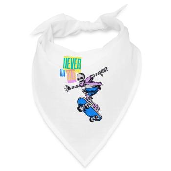 Oldschool Skater – Never too old - Bandana - Weiß - Vorne