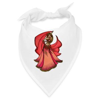 Crimson Bloom Bauchtänzerin - Bandana - Weiß - Vorne
