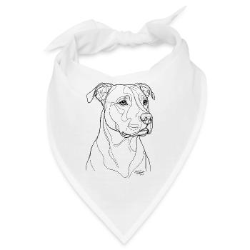 American Staffordshire Terrier BK Porträt - Bandana - Weiß - Vorne