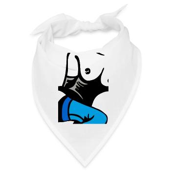 Abstrakter blauer Schuh mit Flügeln - Bandana - Weiß - Vorne