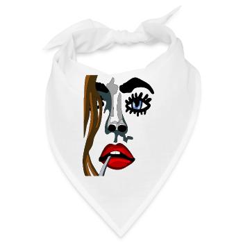 Farbgesicht Noir-Stil - Bandana - Weiß - Vorne