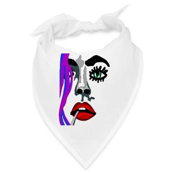 Surreales Farbgesicht Portrait - Bandana - Weiß - Vorne
