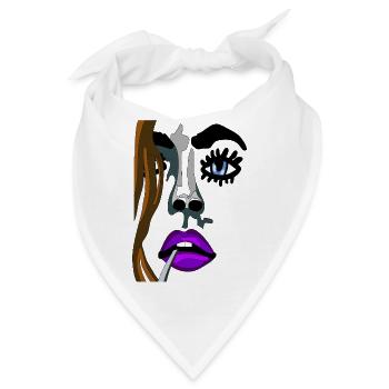 Intensives Model Lippenporträt Neonfarben - Bandana - Weiß - Vorne