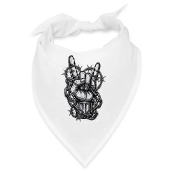 Heavy Metal Stacheldraht - Bandana - Weiß - Vorne
