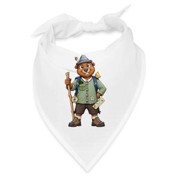 Alpenabenteuer Murmeltier auf Wanderschaft - Bandana - Weiß - Vorne