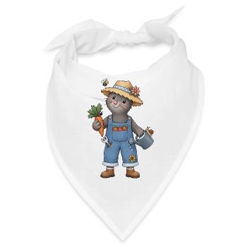 Gartenfreude mit dem kleinen Maulwurf Gärtner - Bandana - Weiß - Vorne