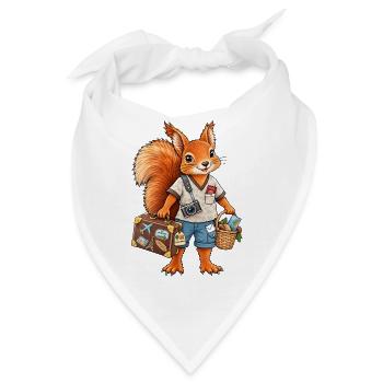 Eichhörnchen auf Reisen Lustiges Reisemotiv - Bandana - Weiß - Vorne