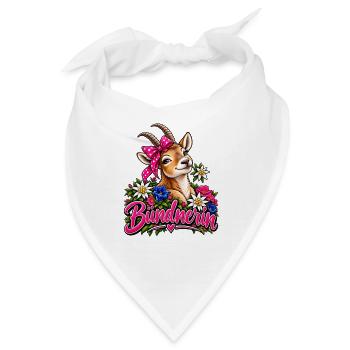 Bündnerin mit Blumenkranz - Bandana - Weiß - Vorne