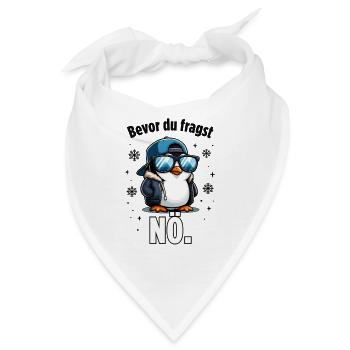 Pingu mit Hoodie und NÖ - Bandana - Weiß - Vorne