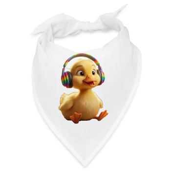 Rainbow-Küken mit Kopfhörern - Bandana - Weiß - Vorne