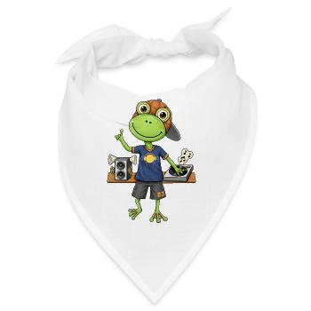 Frosch DJ Beats und  Musik - Bandana - Weiß - Vorne
