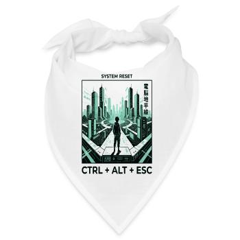 Cyberpunk Skyline Ctrl Alt Esc - Bandana - Weiß - Vorne