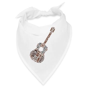 Gitarre Wortwolke - Rock & Roll Fingerpicking - Bandana - Weiß - Vorne
