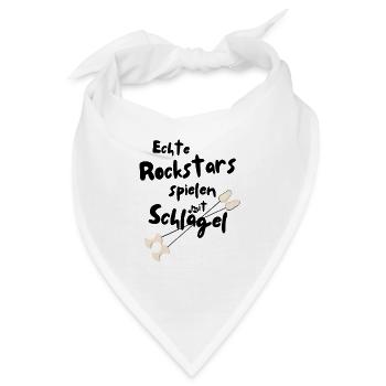 Echte Rockstars spielen mit Schlägel - Bandana - Weiß - Vorne