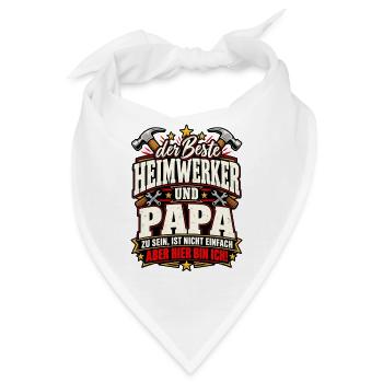 Der beste Heimwerker und Papa – Lustiger Spruch - Bandana - Weiß - Vorne
