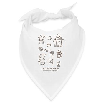 Ein Kaffee am Morgen – Lustiger Kaffee Spruch  - Bandana - Weiß - Vorne