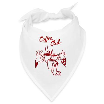 Coffee Club – Kaffeeliebe verbindet | Retro Kaffee - Bandana - Weiß - Vorne