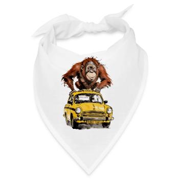 Affe auf dem Taxi Monkey Tours - Bandana - Weiß - Vorne