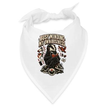 RobVibe Wild Club – Kümmer mich um meine eigenen Angelegenheiten, Dachs - Bandana - Weiß - Vorne