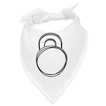 Kettlebell handgezeichnet - Bandana - Weiß - Vorne