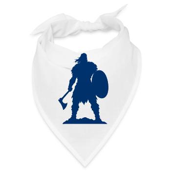 Wikinger Kämpfer Silhouette - Bandana - Weiß - Vorne