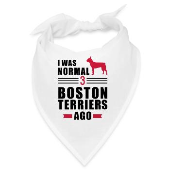 Boston Terrier - Bandana - Weiß - Vorne