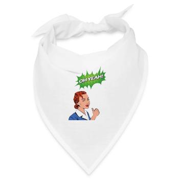 Oh Yeah Comic Comicstyle Cartoon Sprechblase Nerd - Bandana - Weiß - Vorne