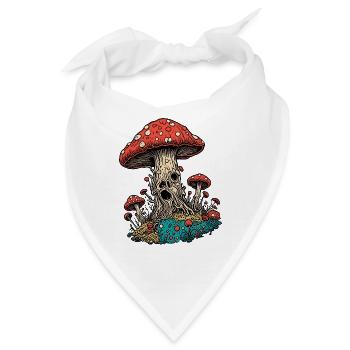 Pilz / Mushroom / Wiese / Wald / Goa / Psy - Bandana - Weiß - Vorne