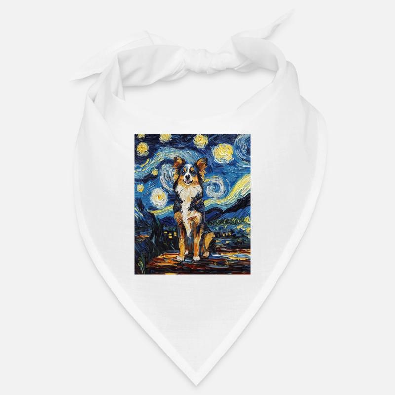 Australian Shepherd Hund starry night van gogh Bandana