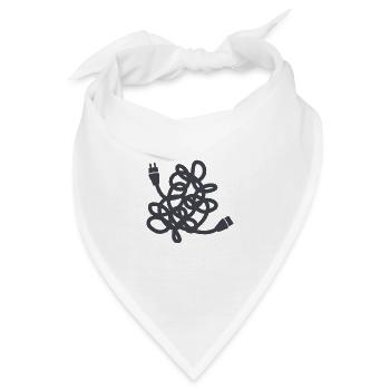Stromkabel verworren Knoten - Bandana - Weiß - Vorne