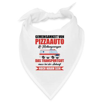 Pizzaauto rettungswagen Geschenk Arzt Medizin - Bandana - Weiß - Vorne