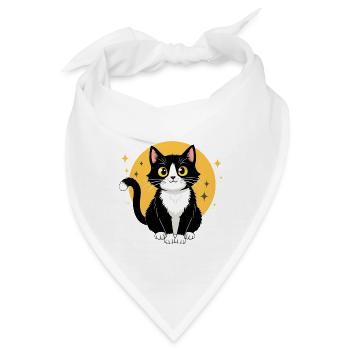 Damen Tuxedo Cat Lover Geschenk Katzenliebhaber - Bandana - Weiß - Vorne