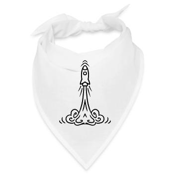 Rocket launch Raketenstart - Rakete Geschenkidee - Bandana - Weiß - Vorne