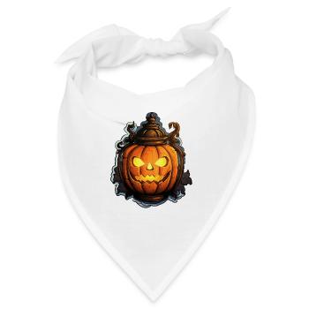 Halloween Kürbislaterne2 - Bandana - Weiß - Vorne