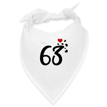 63. Geburtstag Jubiläum Herzen 63 - Bandana - Weiß - Vorne