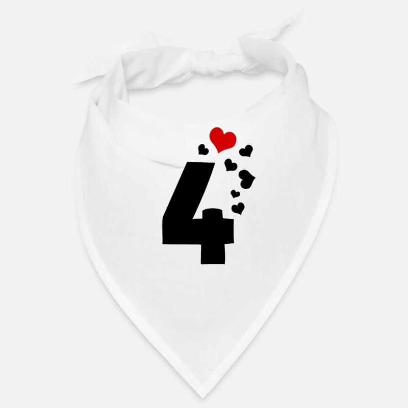 4 hearts 4th birthday Bandana