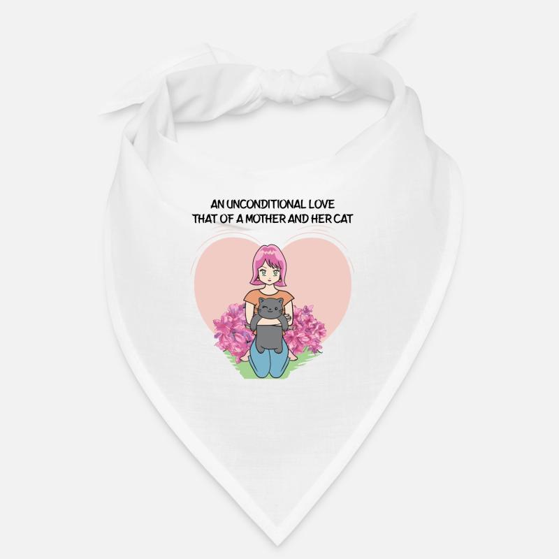 Fête des mères chat mignon mère - Bandana - blanc