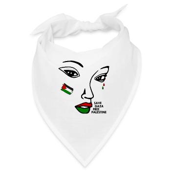 Save gaza free palestine frau - Bandana - Weiß - Vorne