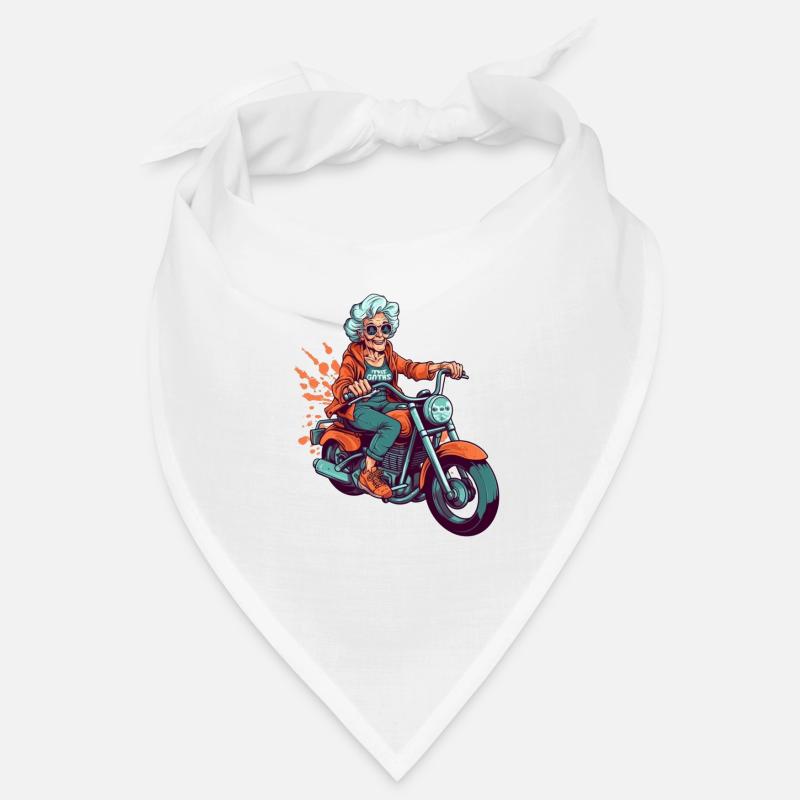 Cool old biker granny - motorcycle granny Bandana