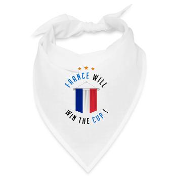 Frankreich wird den Pokal gewinnen! - Bandana - Weiß - Vorne