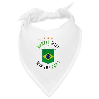 Brasilien wird den Pokal gewinnen! - Bandana - Weiß - Vorne