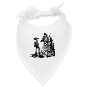 Düstere Sci-Fi Welt mit einer einzigen Heldin - Bandana - Weiß - Vorne