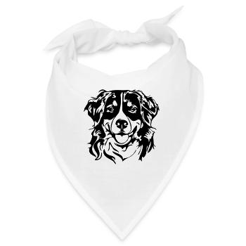 BERNER SENNENHUND Hundeportrait Wilsigns - Bandana - Weiß - Vorne